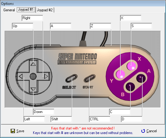 snes9x controller diagonal